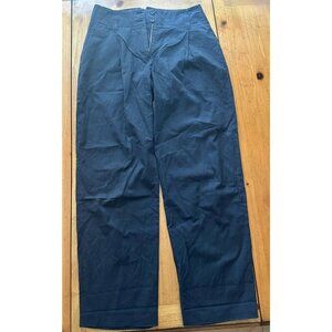 Paul Smith Navy Blue Trousers Women’s 100% Cotton Sz 38 Loose Fit Made In Italy